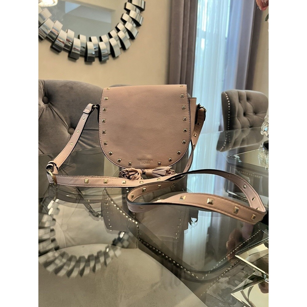 Victoria's Secret Women's Tassel Stud Flap Crossbody Bag AH4 Blush Pink One Size